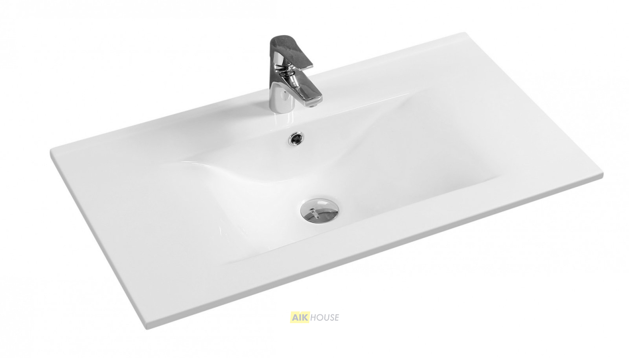 Раковина Gid NYJ807-80 71116 встраиваемая сверху белая 81x46.5x17