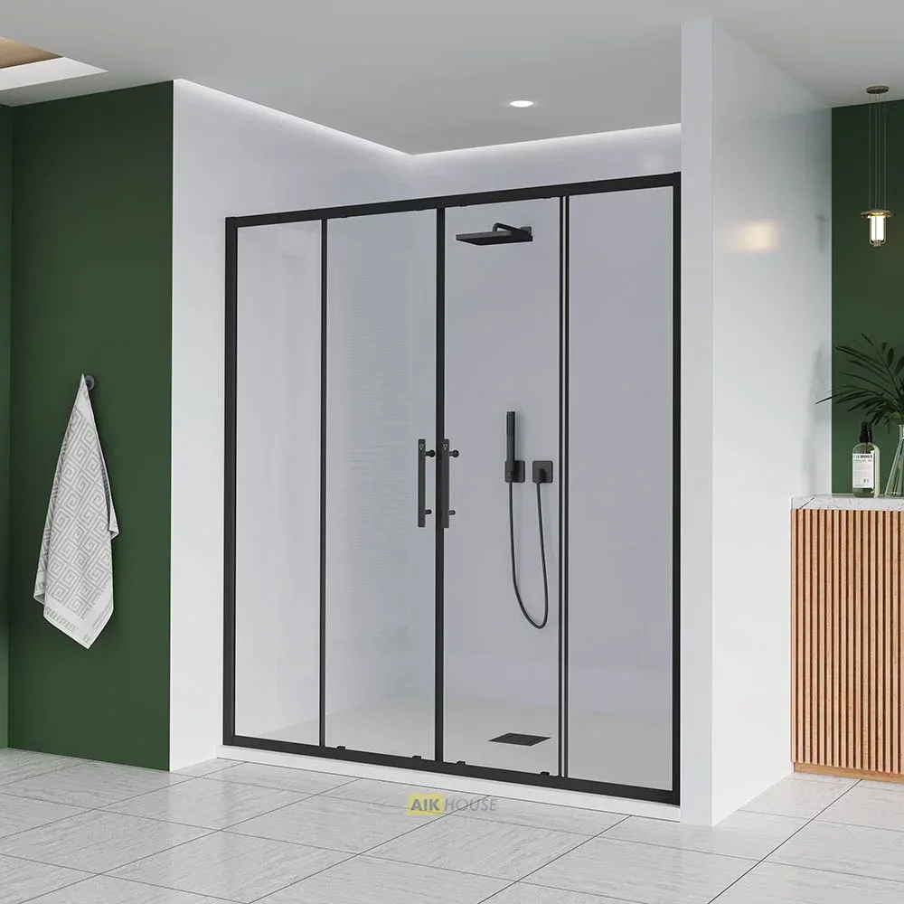 Душевая дверь Veconi Evo 400 B, 1200x1950, черный матовый, стекло прозрачное, E4-B-120-01-C9