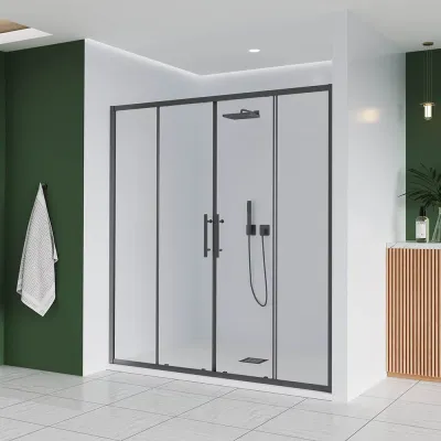 Душевая дверь Veconi Evo 400 GR, 1200x1950, графит брашинг, стекло прозрачное, E4-GR-120-01-C9