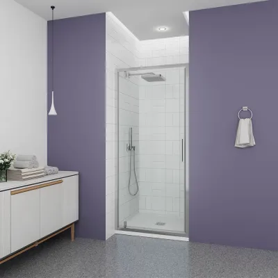 Душевая дверь Veconi Ottimo P30 CH, 800x1900, хром, стекло прозрачное, OP30CH-80-01-C9
