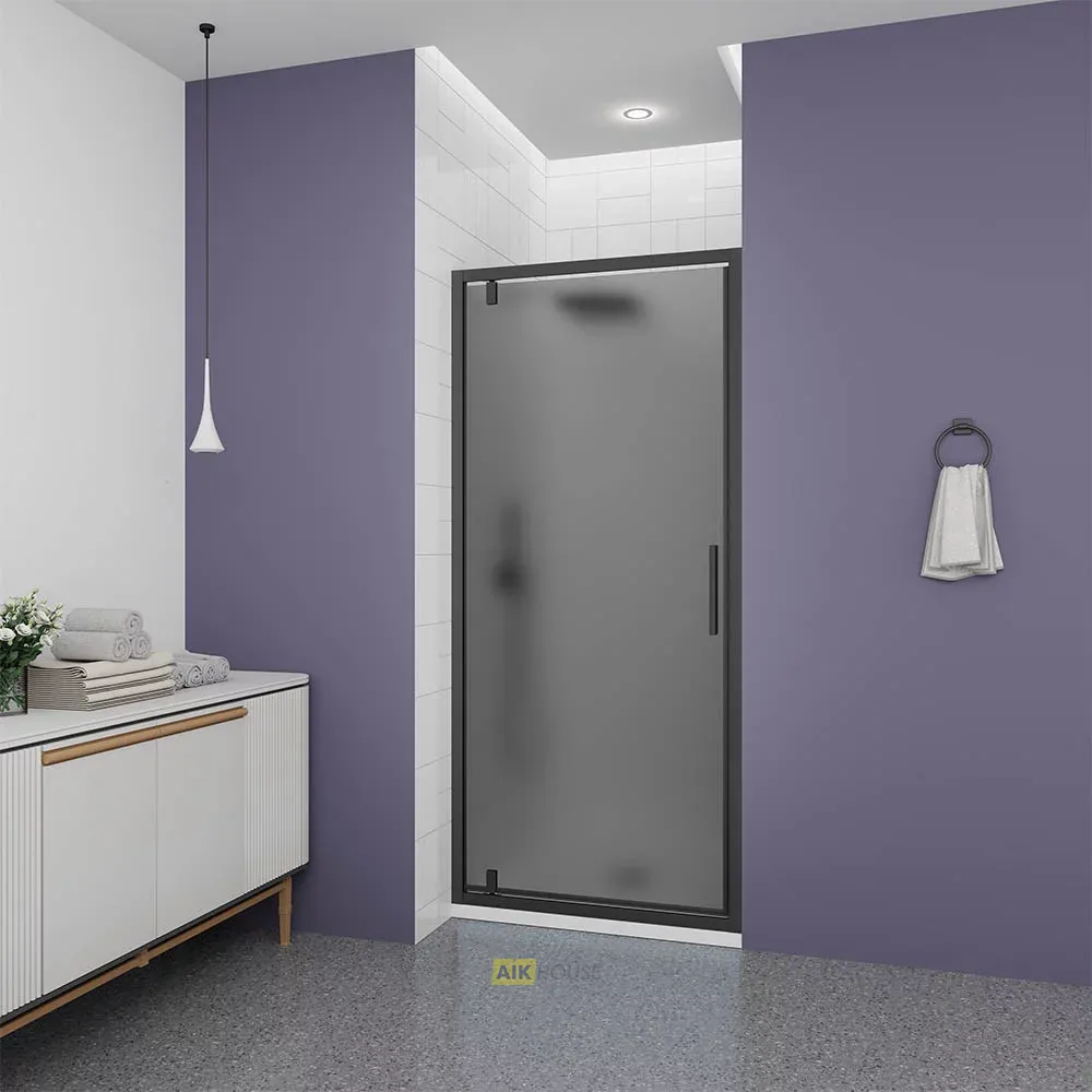 Душевая дверь Veconi Ottimo P30 B, 900x1900, черный матовый, стекло тонированное матовое, OP30B-90-12-C9