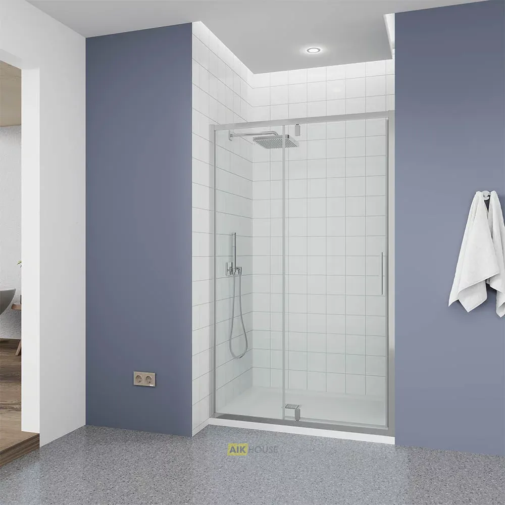 Душевая дверь Veconi Ottimo P20 CH, 1000x1900, хром, стекло прозрачное, OP20CH-100-01-C9