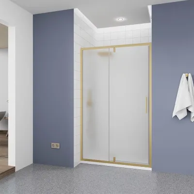 Душевая дверь Veconi Ottimo P20 G, 1200x1900, золото брашинг, стекло матовое, OP20G-120-07-C9