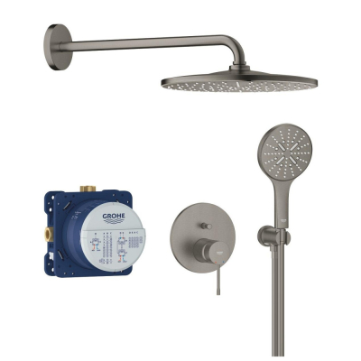 Душевая система GROHE Essence со смесителем для душа, темный графит матовый 25287AL0 