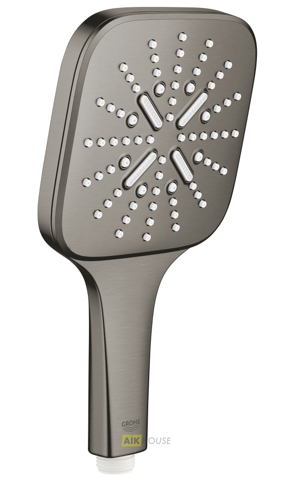 Ручной душ GROHE Rainshower SmartActive 130 Cube, 8,5 л/мин, 3 режима, темный графит матовый, 26582AL0